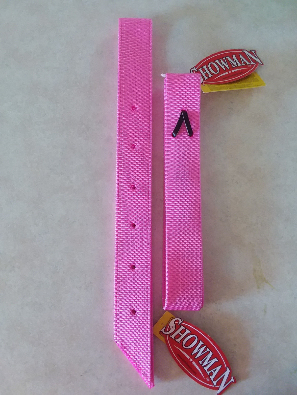Pink Nylon Tie Strap Latigo Cinch & Off Billet Set
